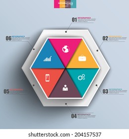 Abstract 3D paper Infographic