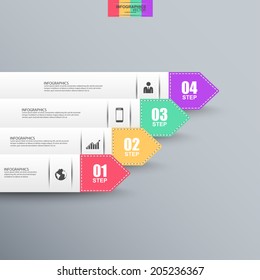 Abstract 3D paper Infographic