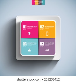 Abstract 3D paper Infographic