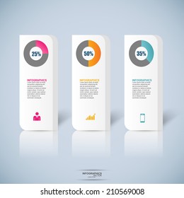 Abstract 3D paper Infographic