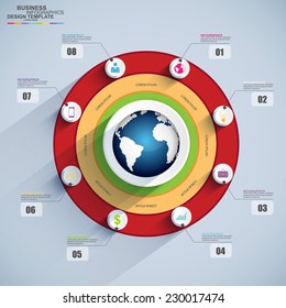Abstract 3D paper Infographic