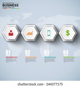 Abstract 3D paper Infographic