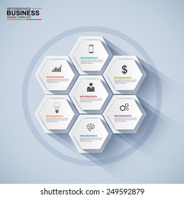Abstract 3D paper Infographic