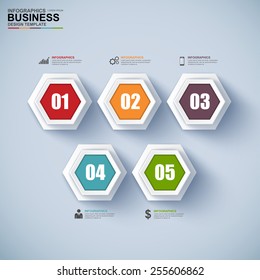 Abstract 3D paper Infographic