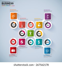 Abstract 3D paper Infographic