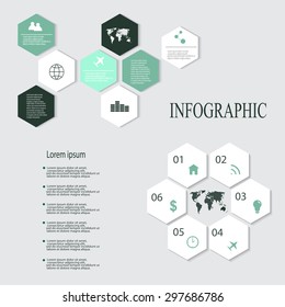 Abstract 3D paper Infographic.