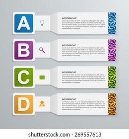 Abstract 3d paper infographic elements. 