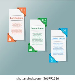 Abstract 3D paper Infographic. Vector illustration can be used for workflow layout, diagram, number options, web design. 