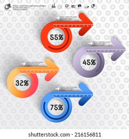 Abstract 3D Paper Infographics