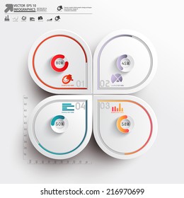 Infográficos de papel 3D abstrato