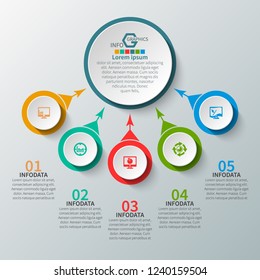 Abstract 3D Paper Infographics. Business template .Vector illustration