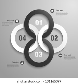 Abstract 3D Paper Infographics circles- vector