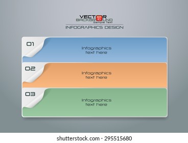 Abstract 3D Paper Infographics Design, Vector Illustration
