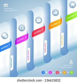 Abstract 3D Paper Infographics. Eps 10.
