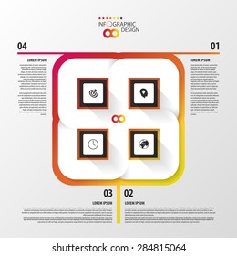 Abstract 3D paper infographics. Modern design template.