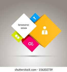 Abstract 3d paper infographics for your design