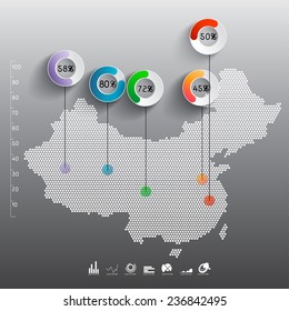 Resumen de infografías de papel 3D-china