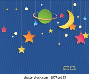 Abstract 3d paper night background. vector eps10.