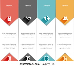 Abstract 3d paper numbered banners. Vector eps10.