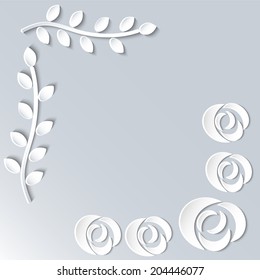 Abstract 3D Paper Roses, vector