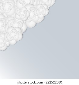Abstract 3D Paper Roses, vector