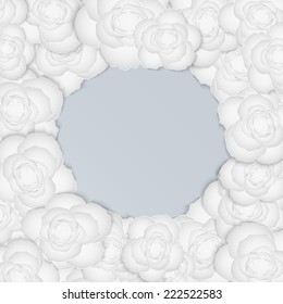 Abstract 3D Paper Roses, vector