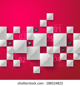 Abstract 3D Paper Sculpture Infographics