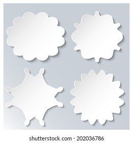 Abstract 3D paper set of buttons, vector