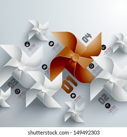 Abstract 3D Paper Windmills