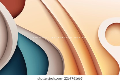 Abstract 3D papercut background. Colorful modern dimension layers.