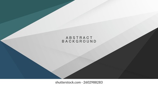 Abstract 3D papercut 3D background. Green, blue, and gray overlap triangle shapes color pattern. Eps10 vector
