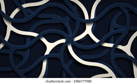 Abstract 3d papercut stripes background 