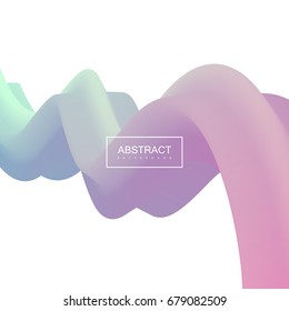 Abstract 3d pastel stripe. Vector artistic illustration. Soft gradient shape. Liquid color path. Creativity concept. Visual communication poster design