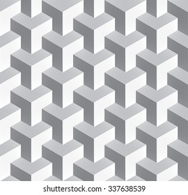 abstract 3D pattern. seamless monochrome background. vector illustration