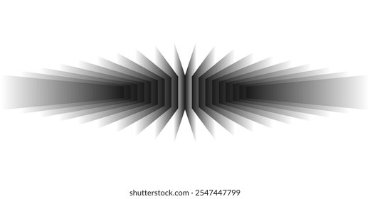 Abstract 3D perspective rectangles overlay pattern black and white, grey gradient on white background. Vector illustration in concept technology, modern, minimal