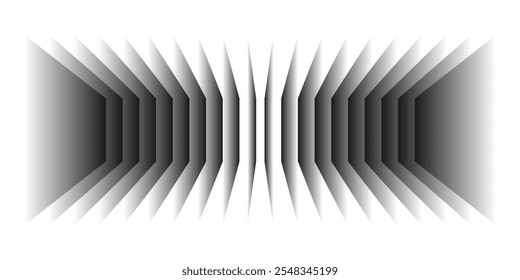 Abstract 3D perspective rectangles overlay pattern black and white, grey gradient on white background. Vector illustration in concept technology, modern, minimal