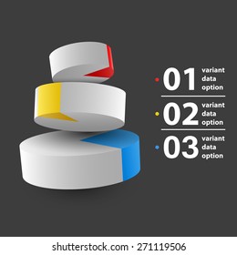 Abstract 3D pie chart Infographics. Vector illustration