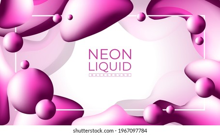 Abstract 3D Pink Liquid Background