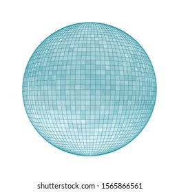 Abstract 3D pixel sphere. Global digital connections. Vector technology background.  Internet theme.