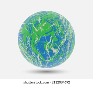 Abstract 3d planet earth design.Vector grunge earth globe.