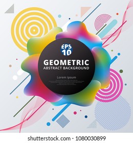 Abstract 3d plastic colorful  circle geometric pattern design and background. Use for modern design, cover, poster, template, decorated, brochure, flyer.