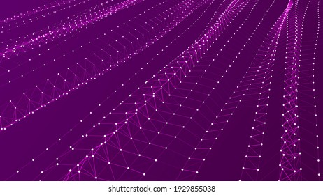 Abstract 3d polygonal DNA wireframe molecule. A network of points connected by lines. Molecule scientific background for medicine, science, chemistry. Vector geometric dynamic illustration.