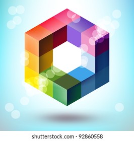 Abstract 3d polygonal sphere vector design element