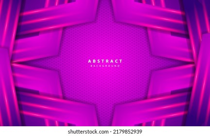 Abstract 3D purple background overlap layers on dark space