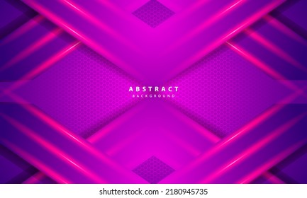 Abstract 3D purple background overlap layers on dark space