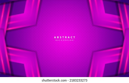Abstract 3D purple background overlap layers on dark space