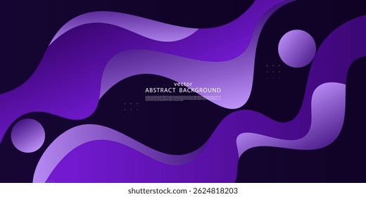 Abstractas fondo púrpura 3D. Diseño realista con patrón de onda. Vector Eps10