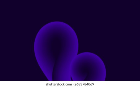 Abstrato 3D roxo forma no fundo roxo escuro, arte digital moderna e minimalista, design curvado suave com sombras suaves, perfeito para tecnologia, inovação e projetos criativos, alta resolução
