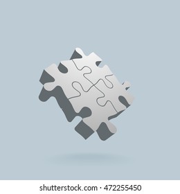 Abstract 3D puzzle design element