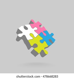 Abstract 3D puzzle design element